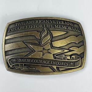 Vintage 2006 American Veterans Disabled For Life Memorial Belt Buckle USA